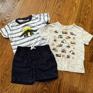 Cute Dinosaur and Construction Themed Toddler Outfit Set, size 12-18M